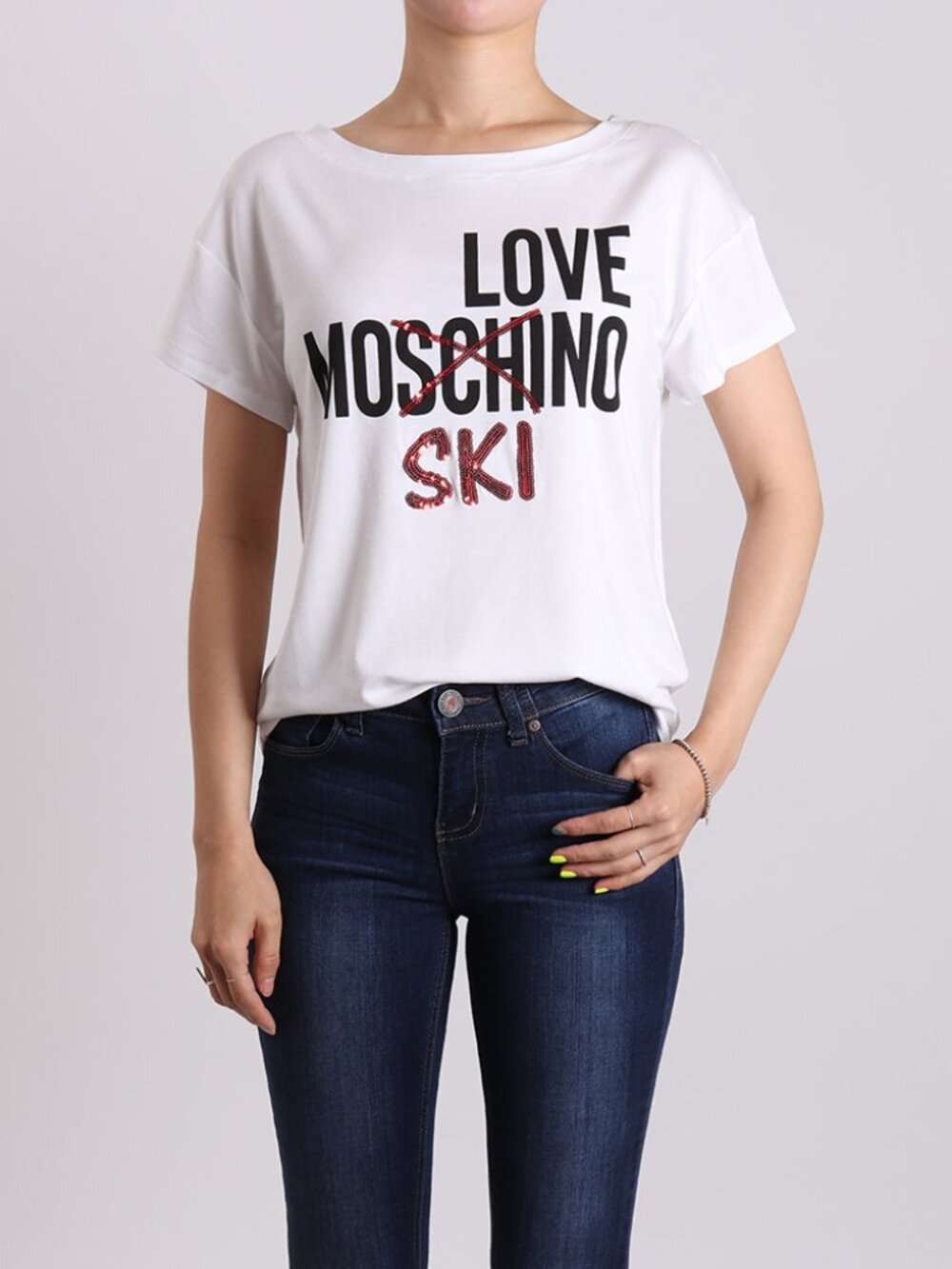 NWT - Love Moschino SKI NOT SCHI T-shirt - White💖